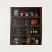 ハロウィン幽霊のよく出るハウスブックシェルフ タペストリー (正面)