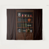 ハロウィン幽霊のよく出るハウスブックシェルフ タペストリー (正面(横))