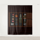 ハロウィン幽霊のよく出るハウスブックシェルフ タペストリー (正面)