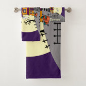 ハロウィン幽霊のよく出るハウスブラックこうもりフルムーン幽霊 バスタオルセット (インサイチュ)