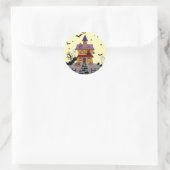 ハロウィン幽霊のよく出るハウスブラックこうもりフルムーン幽霊 ラウンドシール (バッグ)