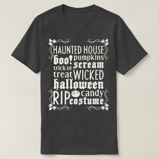 ハロウィン幽霊のよく出るハウスホおもしろいラー幽霊墓場 Tシャツ (デザイン正面)
