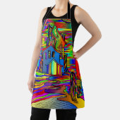 ハロウィン幽霊のよく出るハウスホラーカラフル抽象芸術 エプロン (インサイチュ)