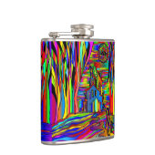 ハロウィン幽霊のよく出るハウスホラーカラフル抽象芸術 フラスク (右)