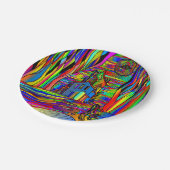 ハロウィン幽霊のよく出るハウスホラー抽象芸術カラフル7" ペーパープレート (アングル)