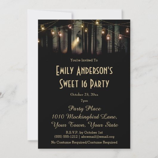 ハロウィン幽霊のよく出るハウスメイソンジャージュコスチューム甘い16 招待状 (正面)