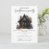 ハロウィン幽霊のよく出るハウス不気味パーティの招待状 招待状 (スタンド正面)