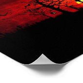 ハロウィン幽霊のよく出るハウス不気味怖い魔女 ポスター (角)