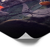 ハロウィン幽霊のよく出るハウス墓地 ポスター (角)