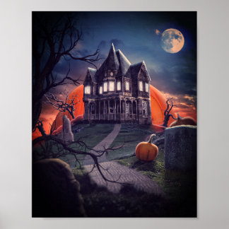 ハロウィン幽霊のよく出るハウス墓地 ポスター