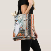 ハロウィン幽霊のよく出るハウス幽霊パンプキンこうもり トートバッグ (クローズアップ)