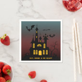 ハロウィン幽霊のよく出るハウス食べドリンクべ怖紙 スタンダードカクテルナプキン (インサイチュ)