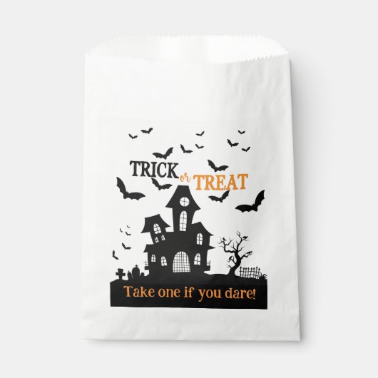 ハロウィン幽霊のよく出るハウス1つのキャンディロットバッグを取る フェイバーバッグ (正面)
