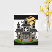 ハロウィン幽霊のよく出るハウス カード (黄色い花)