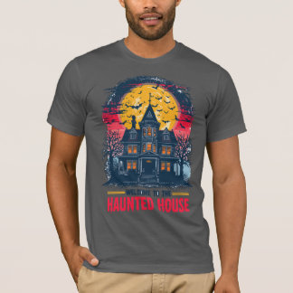 ハロウィン幽霊のよく出るハウスTシャツ不気味ヴィンテージ Tシャツ