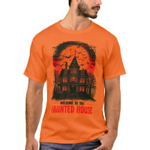 ハロウィン幽霊のよく出るハウスTシャツ不気味ヴィンテージ