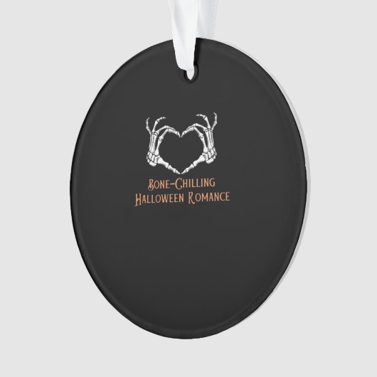 ハロウィン幽霊のよく出るハート骨格骨冷却クラ オーナメント (正面)