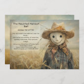 ハロウィン幽霊のよく出るハーベストボールの衣装パーティー 招待状 (正面/裏面)