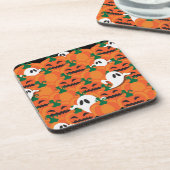 ハロウィン幽霊のよく出るパンプキンパッチ幽霊たち コースター (左側)