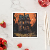 ハロウィン幽霊のよく出るマンションアダルトコスチュームパーティー スタンダードカクテルナプキン (インサイチュ)