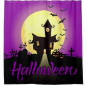 ハロウィン幽霊のよく出る城 シャワーカーテン (正面)