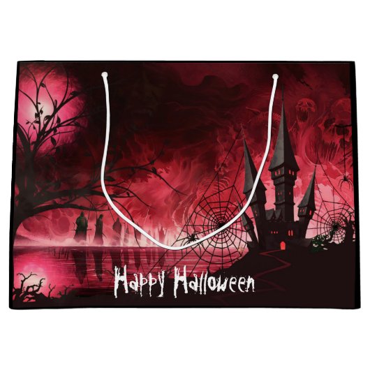 ハロウィン幽霊のよく出る城 ラージペーパーバッグ (正面)