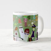 ハロウィン幽霊のよく出る墓地パーティー ジャンボコーヒーマグカップ (正面右)