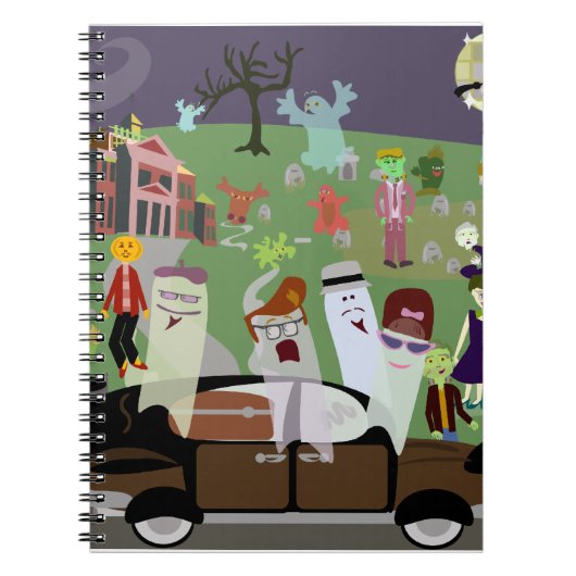 ハロウィン幽霊のよく出る墓地パーティー ノートブック (正面)