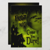 ハロウィン幽霊のよく出る建物招待状 招待状 (正面/裏面)