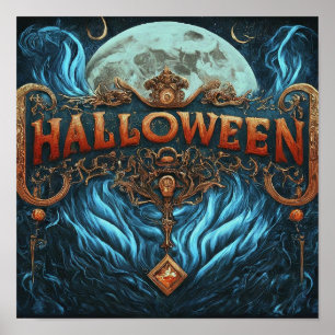 ハロウィン幽霊のよく出る時計塔 ポスター