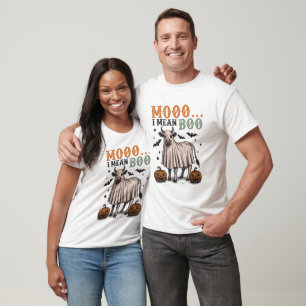 ハロウィン幽霊のよく出る農業動物の牛 Tシャツ