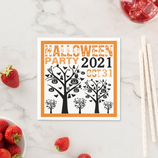 ハロウィン幽霊のよく出る・フォレスト スタンダードカクテルナプキン (インサイチュ)