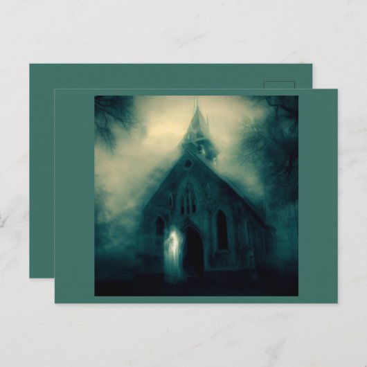 ハロウィン幽霊のよく出る – 教会4 ポストカード (正面/裏面)
