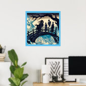 ハロウィン幽霊のよく出る- Bridge Woodcut 2 ポスター (ホームオフィス)