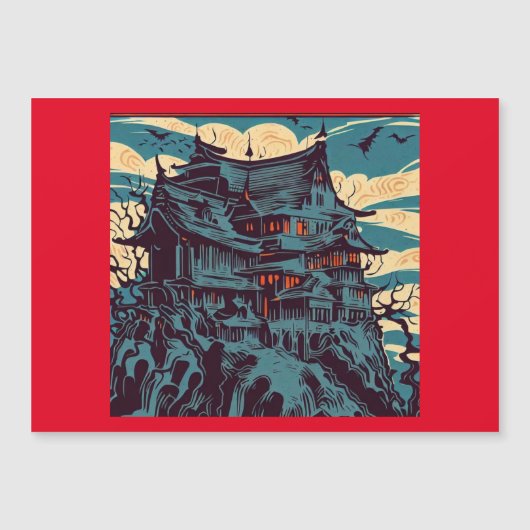 ハロウィン幽霊のよく出る- Castle Woodcut 2 (正面)