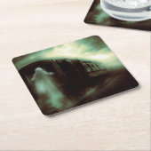 ハロウィン幽霊のよく出る- Train 1 スクエアペーパーコースター (アングル)