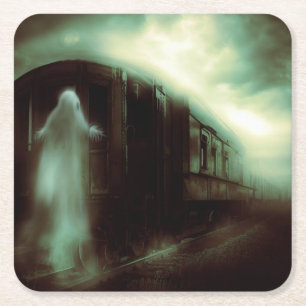 ハロウィン幽霊のよく出る- Train 1 スクエアペーパーコースター