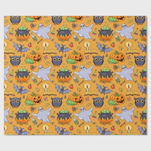 ハロウィン幽霊のパターン ラッピングペーパー (フラット)