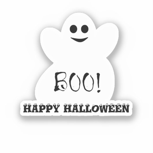 ハロウィン幽霊カスタムカットビニールシール シール (正面)