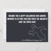 ハロウィン幽霊トリックまたはフォトカードのトリート – TBO シーズンカード (裏面)