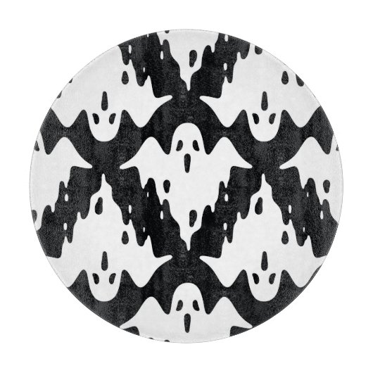 ハロウィン幽霊不気味シームレスパターン カッティングボード (正面)