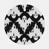 ハロウィン幽霊不気味シームレスパターン ガラスオーナメント (裏面)
