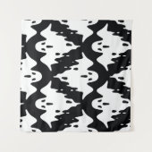 ハロウィン幽霊不気味シームレスパターン タペストリー (正面(横))