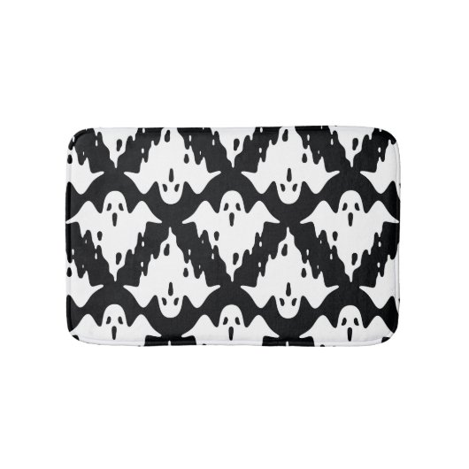 ハロウィン幽霊不気味シームレスパターン バスマット (正面)