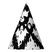 ハロウィン幽霊不気味シームレスパターン パーティーハット (左)