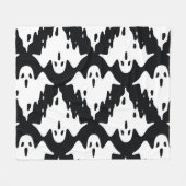 ハロウィン幽霊不気味シームレスパターン フリースブランケット (正面(横))