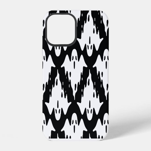 ハロウィン幽霊不気味シームレスパターン iPhoneケース (裏面)