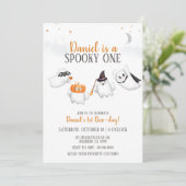 ハロウィン幽霊不気味ワンバースデーパーティー 招待状 (スタンド正面)