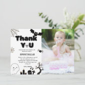 ハロウィン幽霊不気味誕生日パーティーありがとう カード (スタンド正面)