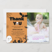 ハロウィン幽霊不気味誕生日パーティーありがとう カード (正面)